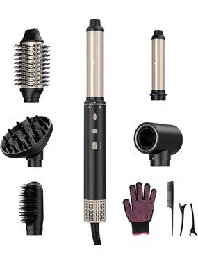 6-in-1 Air Styler & Hair Dryer with Auto-Wrap Curlers for Effortless Styling
